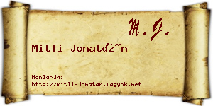Mitli Jonatán névjegykártya